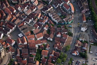 Badgasse von Norden in Herrenberg im Bundesland Baden-Württemberg, Deutschland