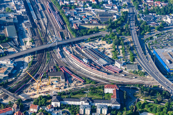 Bahndreieck im Ortsteil Mitte in Ulm im Bundesland Baden-Württemberg, Deutschland