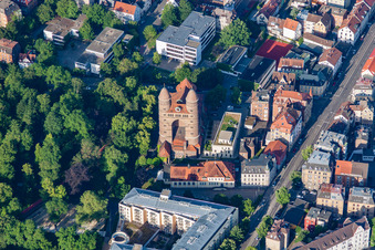Luftbild von Pauluskirche im Ortsteil Mitte in Ulm im Bundesland Baden-Württemberg, Deutschland