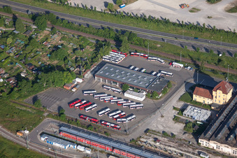 Nahverkehrs- und Bus- Depot der Städtischen Verkehrsbetriebe BRG Stuttgart GmbH im Ortsteil Derendingen in Tübingen im Bundesland Baden-Württemberg, Deutschland