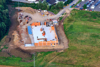 EDEKA Neubau in der Lauterburger Straße in Kandel im Bundesland Rheinland-Pfalz, Deutschland von oben