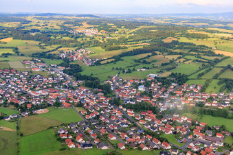 Dorfansicht aus Norden in Hosenfeld im Bundesland Hessen, Deutschland