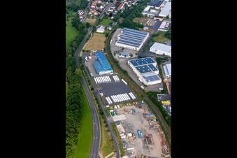 Gewerbegebiet und Firmenansiedlung mit Roland Böhm Karosserie-und Fahrzeugbau GmbH & Co. KG im Ortsteil Welkers in Eichenzell im Bundesland Hessen, Deutschland