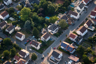 Ortsteil Dannstadt in Dannstadt-Schauernheim im Bundesland Rheinland-Pfalz, Deutschland von oben