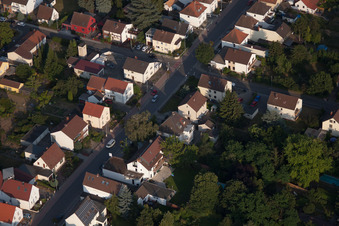 Ortsteil Dannstadt in Dannstadt-Schauernheim im Bundesland Rheinland-Pfalz, Deutschland aus der Vogelperspektive