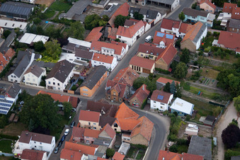Ortsteil Bobenheim in Bobenheim-Roxheim im Bundesland Rheinland-Pfalz, Deutschland vom Flugzeug aus