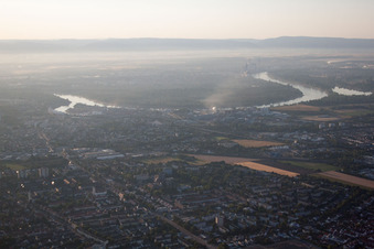Ortsteil Rheingönheim in Ludwigshafen am Rhein im Bundesland Rheinland-Pfalz, Deutschland aus der Luft