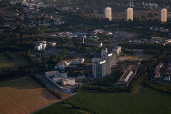 Ortsteil Oggersheim in Ludwigshafen am Rhein im Bundesland Rheinland-Pfalz, Deutschland von oben