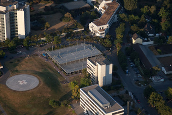 Ortsteil Oggersheim in Ludwigshafen am Rhein im Bundesland Rheinland-Pfalz, Deutschland vom Flugzeug aus