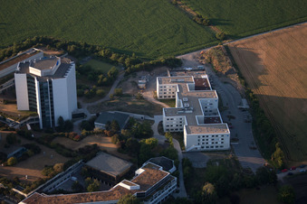Ortsteil Oggersheim in Ludwigshafen am Rhein im Bundesland Rheinland-Pfalz, Deutschland von oben