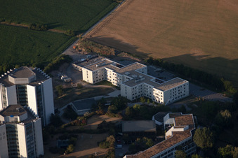 Ortsteil Oggersheim in Ludwigshafen am Rhein im Bundesland Rheinland-Pfalz, Deutschland von oben gesehen