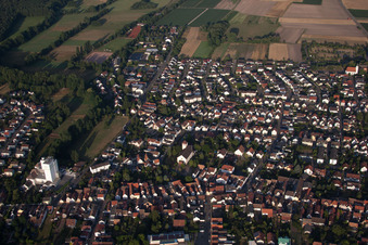 Ortsteil Iggelheim in Böhl-Iggelheim im Bundesland Rheinland-Pfalz, Deutschland vom Flugzeug aus