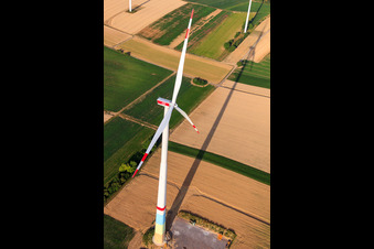 Luftbild von Windparkbaustellen in Offenbach an der Queich im Bundesland Rheinland-Pfalz, Deutschland