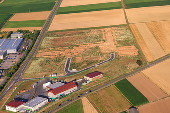 Luftbild von Archäologische Grabung am neuen Gewerbepark W II in Herxheim bei Landau im Bundesland Rheinland-Pfalz, Deutschland