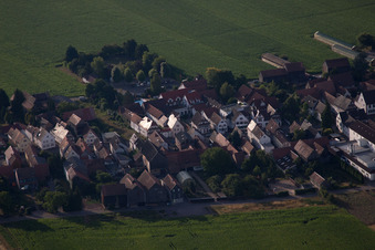 Drohnenaufname von Ortsteil Hayna in Herxheim bei Landau im Bundesland Rheinland-Pfalz, Deutschland