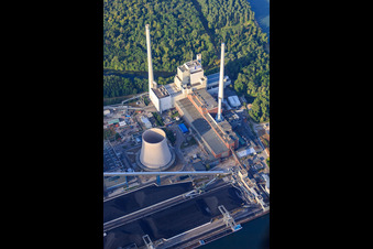 EnBW Energie Baden-Württemberg AG, Rheinhafen-Dampfkraftwerk Karlsruhe vonvon N im Ortsteil Daxlanden, Deutschland von oben