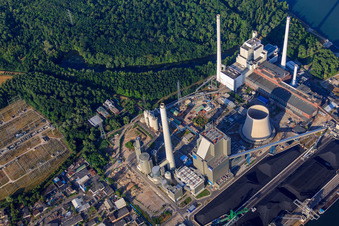 EnBW Energie Baden-Württemberg AG, Rheinhafen-Dampfkraftwerk Karlsruhe vonvon N im Ortsteil Daxlanden, Deutschland von oben gesehen