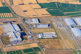 Luftbild von EDEKA Südwest Fleisch im Ortsteil Silberstreifen in Rheinstetten im Bundesland Baden-Württemberg, Deutschland