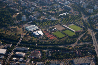 Carl Kaufmann Stadion im Ortsteil Südweststadt in Karlsruhe im Bundesland Baden-Württemberg, Deutschland
