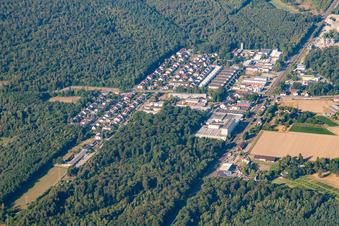 Luftaufnahme von Ortsteil Silberstreifen in Rheinstetten im Bundesland Baden-Württemberg, Deutschland