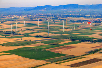 Windpark in Herxheim bei Landau im Bundesland Rheinland-Pfalz, Deutschland