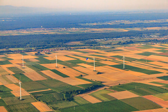 Windpark in Knittelsheim im Bundesland Rheinland-Pfalz, Deutschland