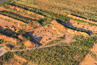 Archäologische Grabung am neuen Gewerbepark W II in Herxheim bei Landau im Bundesland Rheinland-Pfalz, Deutschland aus der Luft