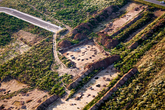 Steinzeitliche Ausgrabungen am Gewerbegebiet West in Herxheim bei Landau (Pfalz) im Bundesland Rheinland-Pfalz, Deutschland