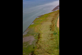 Luftbild von Wattenmeer im Ortsteil Duhnen in Cuxhaven im Bundesland Niedersachsen, Deutschland