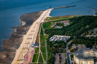 Fort Kugelbake an der Elbmündung. Nördlichster Punkt Niedersachsens im Ortsteil Döse in Cuxhaven, Deutschland