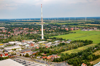 Fernmeldeturm und Fernsehturm Friedrich-Clemens-Gerke-Turm im Ortsteil Süder- und Westerwisch in Cuxhaven im Bundesland Niedersachsen, Deutschland