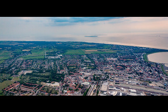 Süder- und Westerwisch von Osten in Cuxhaven im Bundesland Niedersachsen, Deutschland