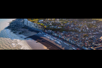 Panorama in Mers-les-Bains im Bundesland Somme, Frankreich