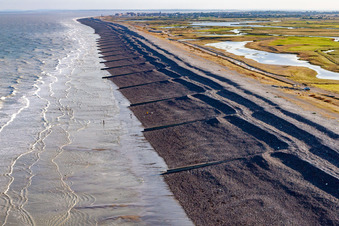 Schrägluftbild von Kanalküste in Woignarue im Bundesland Somme, Frankreich