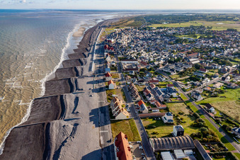Luftaufnahme von Cayeux-sur-Mer im Bundesland Somme, Frankreich