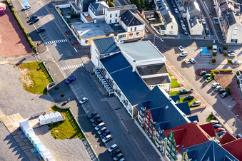 Cayeux-sur-Mer im Bundesland Somme, Frankreich vom Flugzeug aus