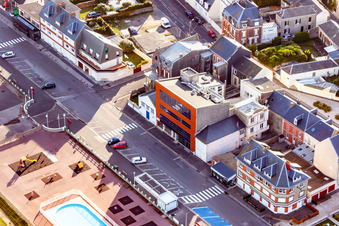 Drohnenaufname von Cayeux-sur-Mer im Bundesland Somme, Frankreich