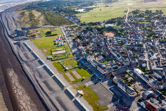 Strandhütten von Cayeux in Cayeux-sur-Mer im Bundesland Somme, Frankreich