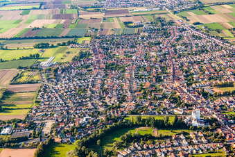 Ortsteil Iggelheim in Böhl-Iggelheim im Bundesland Rheinland-Pfalz, Deutschland aus der Vogelperspektive