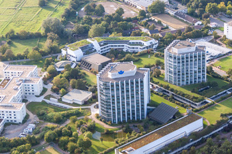BG Unfallklink im Ortsteil Oggersheim in Ludwigshafen am Rhein im Bundesland Rheinland-Pfalz, Deutschland von oben