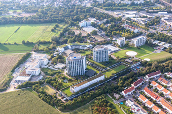 BG Unfallklink im Ortsteil Oggersheim in Ludwigshafen am Rhein im Bundesland Rheinland-Pfalz, Deutschland aus der Luft