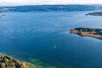 Luftbild von Mettnauspitze in Radolfzell am Bodensee im Bundesland Baden-Württemberg, Deutschland