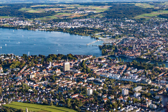 Luftaufnahme von Ortsteil Petershausen in Konstanz im Bundesland Baden-Württemberg, Deutschland
