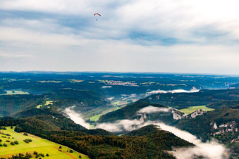 Drohnenbild von Donaudurchbruch in Fridingen an der Donau im Bundesland Baden-Württemberg, Deutschland