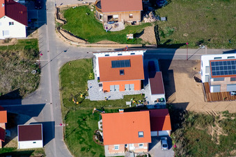 Buchenweg, Neubaugebiet in den Brotäckern in Steinweiler im Bundesland Rheinland-Pfalz, Deutschland aus der Luft