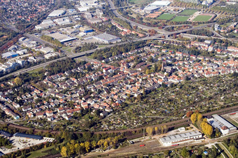 Beiertheim-Bulach von Südosten in Karlsruhe im Bundesland Baden-Württemberg, Deutschland