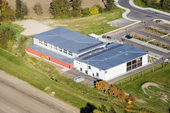 Luftaufnahme von Bienwaldhalle Kandel im Bundesland Rheinland-Pfalz, Deutschland