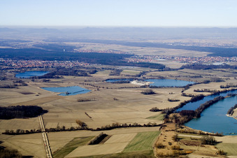 Baggerseen zw. Neupotz und Rheinzabern im Bundesland Rheinland-Pfalz, Deutschland