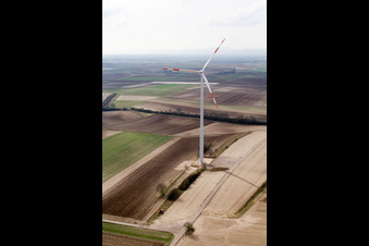 Windkraftanlagen in Ottersheim bei Landau im Bundesland Rheinland-Pfalz, Deutschland