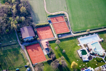 Luftbild von Tennisplatz und -Halle Bellheim im Bundesland Rheinland-Pfalz, Deutschland